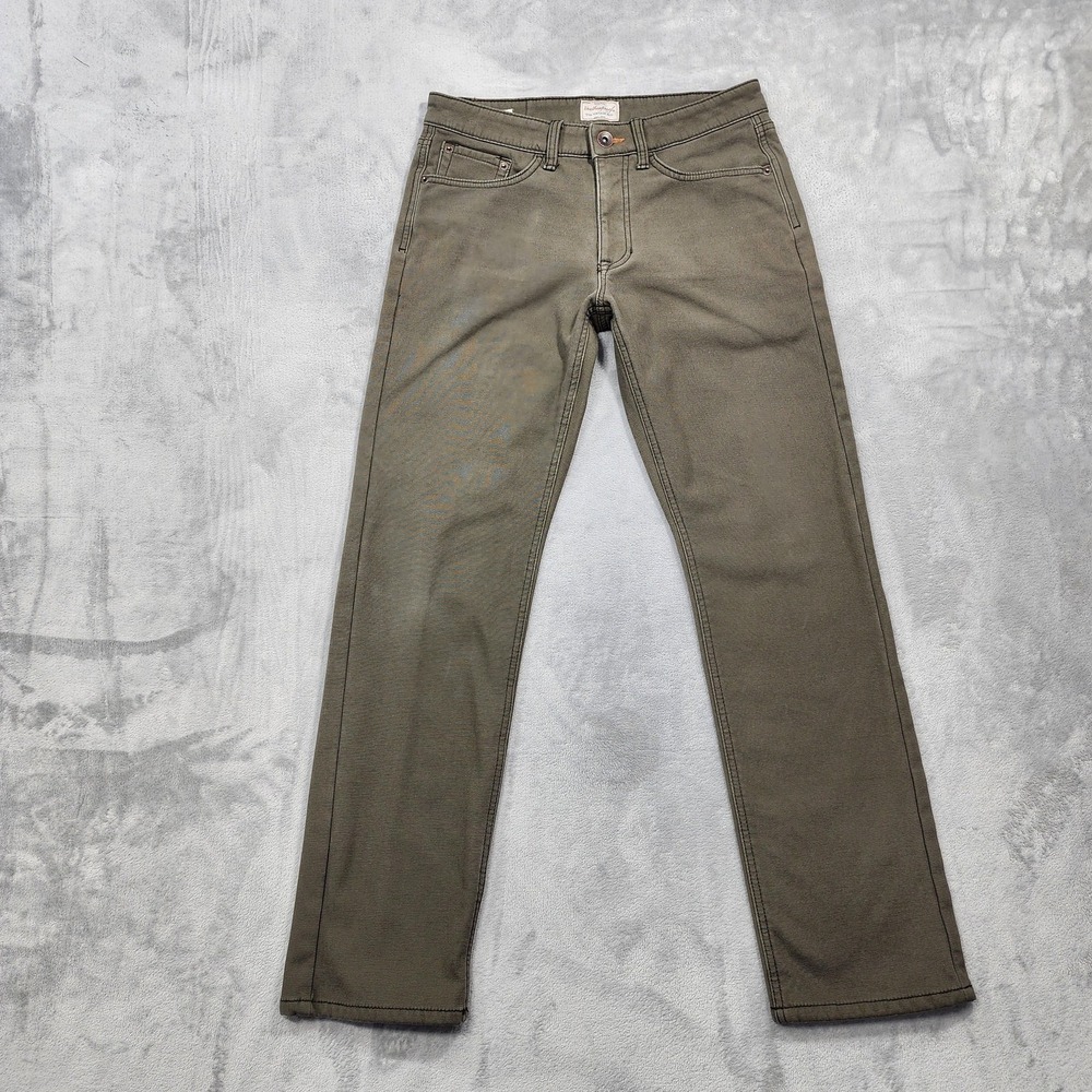Weatherproof Jeans Men 30x32 Green Vintage Regular Straight Fleece Lined Stretch